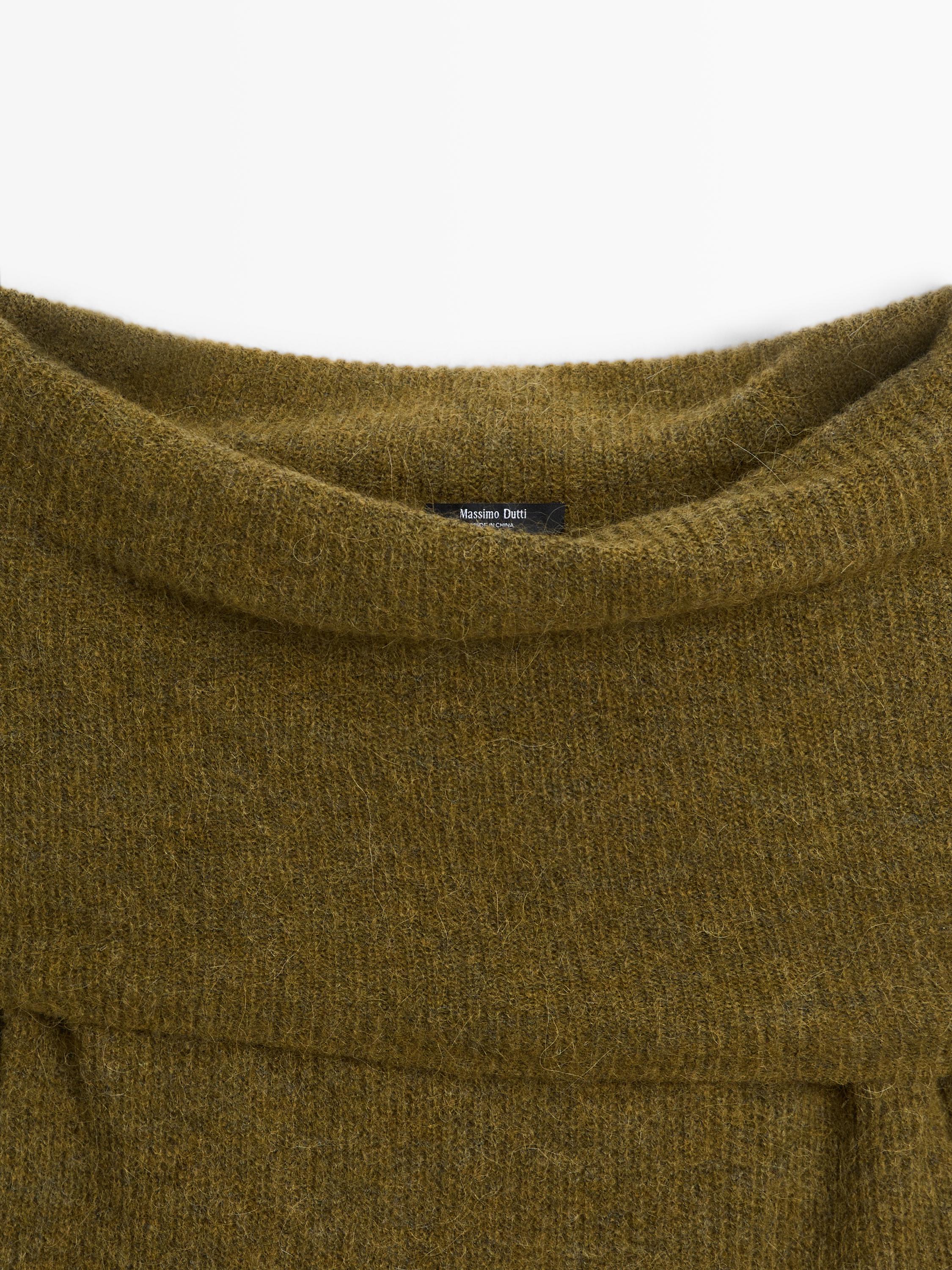 Off-the-shoulder knit sweater